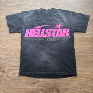 Hellstar Black and Pink Rhinestone tee